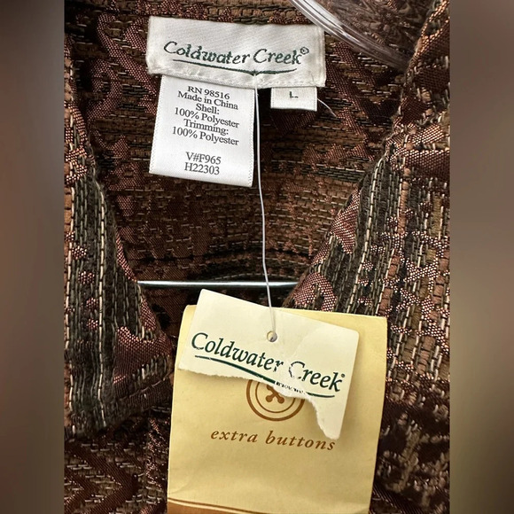 Coldwater Creek Jacquard Tapestry Jacket Size Large Rust Gold NWT - Picture 3 of 4